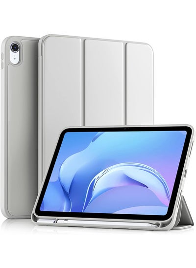 اشتري SlimShell Case for iPad Air 11-inch M2 (2024), iPad Air 5th Generation (2022) / iPad Air 4th Gen (2020) 10.9 Inch - Flexible Soft Back Cover with Pencil Holder Light Grey في الامارات