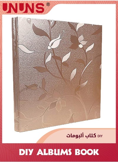 Buy Photo Albums,6x4 Inch 600 Photos Extra Large Capacity Family Wedding Picture Albums Photo Book,Horizontal And Vertical Photos Leather Cover Hand Made DIY Albums,Big Leaf Champagne Gold in UAE