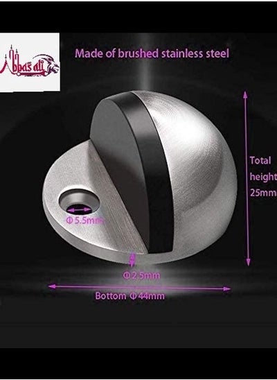 Buy Stainless Stee Half Round Door Stopper with Rubber Bumper Door Retainer in UAE