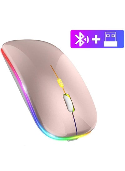 اشتري LED Wireless Mouse USB Rechargeable Bluetooth-compatible RGB Mouse Silent Ergonomic Mouse With Backlight For Laptop PC ipad في السعودية