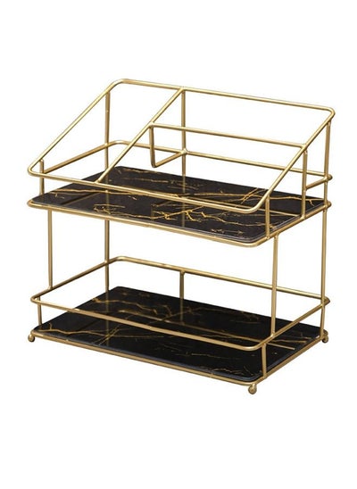 Buy Bathroom Double Layer Storage Rack Cosmetic Toiletries Storage Rack in UAE