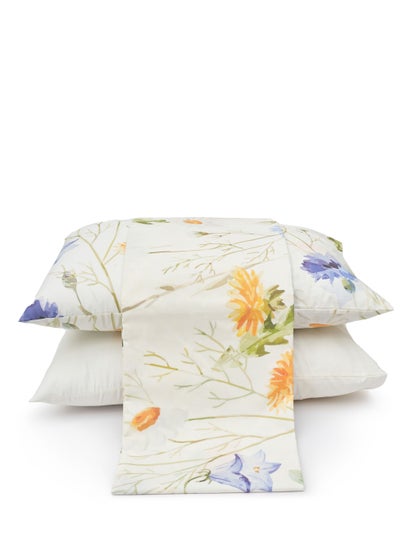 Buy Duvet Cover Set - 3 Pieces for Double Bed - 1  Duvet Cover (250cm*250cm) + 2 Pillow Cases (50cm*70cm) -   Blended Cotton - Tulip Flowers Border in Egypt