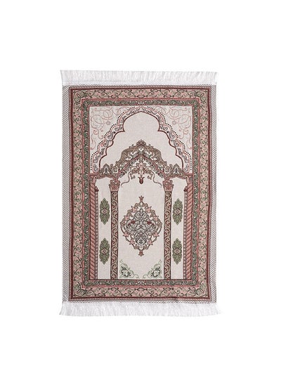 Buy Comfortable Muslim prayer mat, cotton Arabic style design for Eid al-Fitr Travel and Ramadan travel prayer mat 70x108cm in UAE