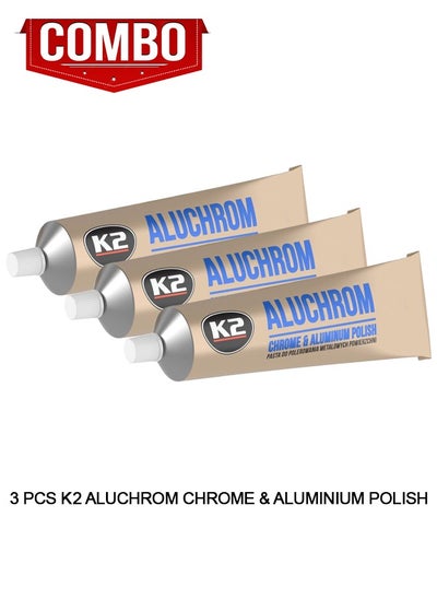 Buy Aluchrome Chrome And Aluminum Polish, Paste For Polishing Metal Surfaces - K2 K0031 - 120g x3 Pcs Combo in Saudi Arabia