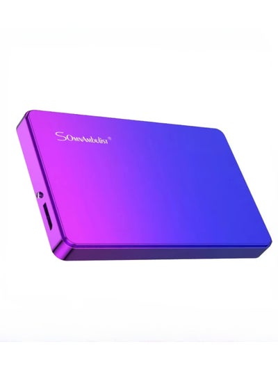 اشتري External Hard Drive, USB3.0 Ultra Slim HDD Storage Device, Portable Compact High-speed Mobile Hard Disk Compatible for Pc, Desktop, Mobiles, Laptop, Game Console, Ps4, (Gradient Blue Purple, 160GB) في الامارات