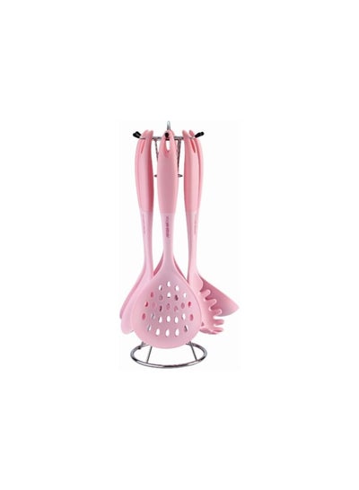 Buy 7-Piece Silicone Cutlery Set Pink UL135-3007 in Egypt