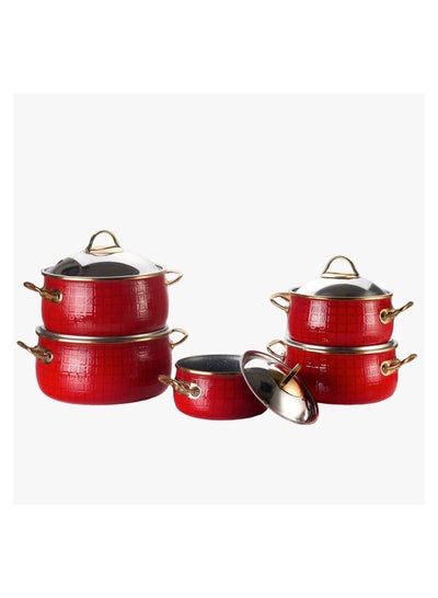 Buy Verda Turkish red baking pan set, 10 pieces, decorative 4923 in Egypt