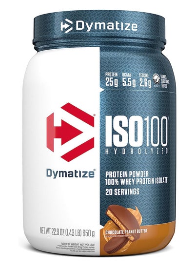 Buy Dymatize ISO 100 Whey Protein  Isolate Powder 650g Chocolate Peanut Butter 1.43 in UAE