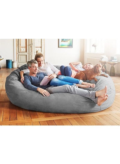 Buy Ultra Large Family Bean Bag With Soft Filling Grey 135 cm in UAE