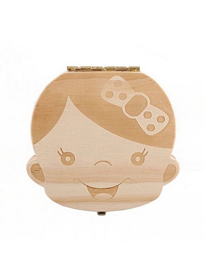 Buy Cute Personality Baby Teeth Box Save Wooden Boxes Deciduous Souvenir Box (Girl) in UAE