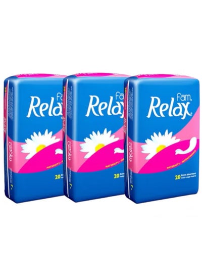 اشتري Relax sanitary pads for women consisting of 20 pieces three pieces في السعودية