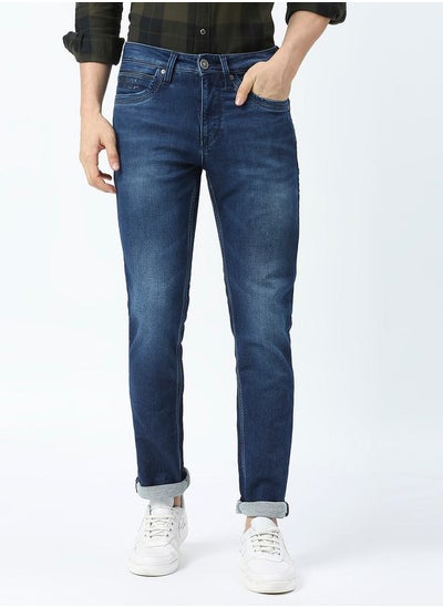 Buy Mid Rise Low Fade Jeans with Pocket Detail in Saudi Arabia