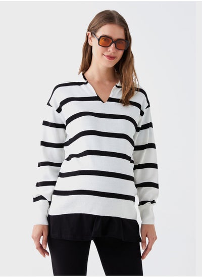 Buy Polo Neck Striped Sweater in Saudi Arabia