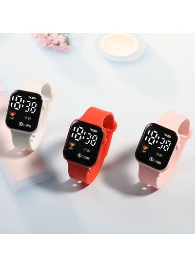 Buy 3 Pcs Kids' Square Water Resistant Silicone Digital Watch in Saudi Arabia