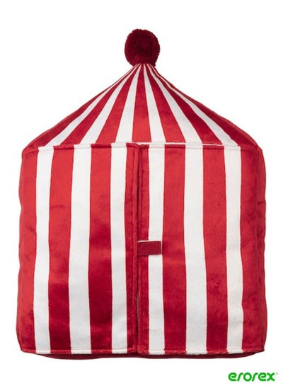 Buy Cushion circus tent shape red/white 48x37 cm in Saudi Arabia