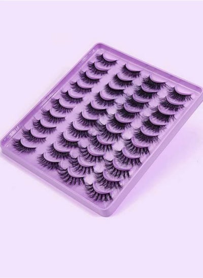 Buy Shein 20 pair Eyelashes Purple in Egypt