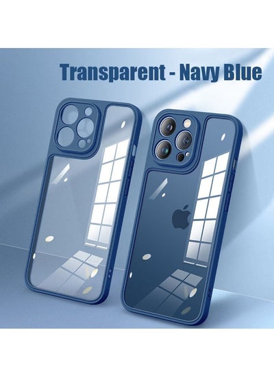 اشتري Luxury Armor Bumper Transparent Cover silicone iPhone 13 Pro Max Navy Blue في الامارات