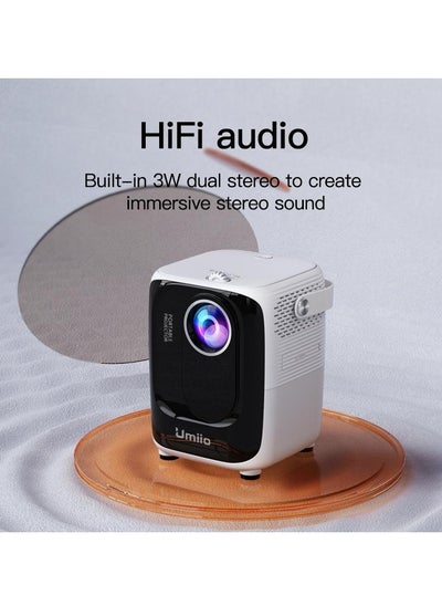 Buy Portable Chip Intelligence 5G Projector Support WiFi, Bluetooth HD With Aspect Ratio For Home in UAE