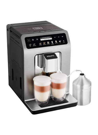 Buy KRUPS Fully Automatic Coffee Machine Evidence Plus One-Touch Cappuccino EA894T Titanium Metallic And 14 Drink Specialties in UAE