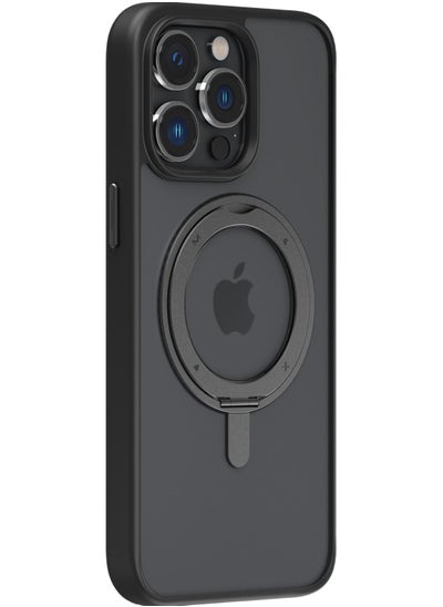 اشتري Roller Magnetic for iPhone 15 PRO Case Cover with MagSafe with 360 Degree Rotatable Kickstand - Black في الامارات