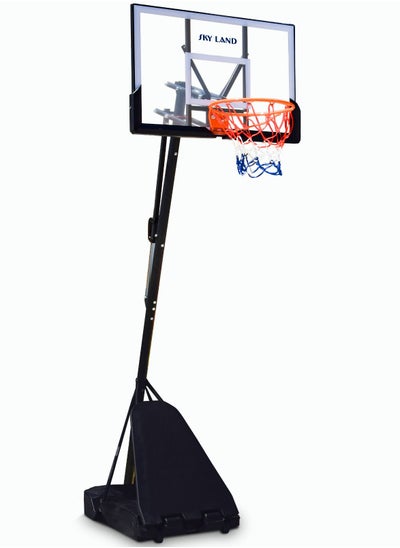 Buy Sports Basketball Hoop Stand Set with Adjustable Height Of 8-10 ft for Adults, 44" Shatterproof Acrylic Backboard | Shooting Hoop with Wheels for Basketball Sports Indoor/Outdoor in UAE