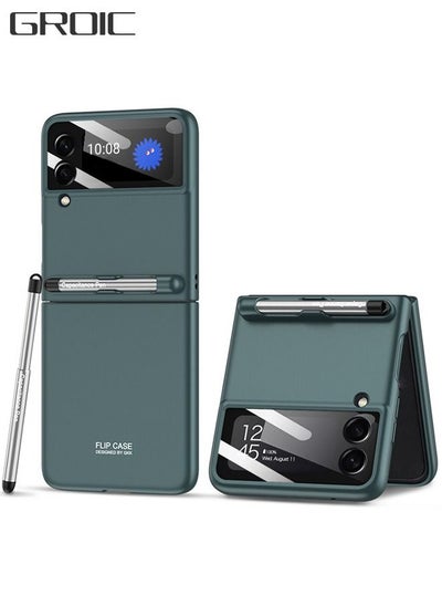 اشتري Case for Samsung Galaxy Z Flip 4 6.7" Case with Fashion Stylus Business Phone case, Hard PC Back Ultra Thin Glass Camera Lens Protector Shockproof Cover for Samsung Z Flip 4 في الامارات