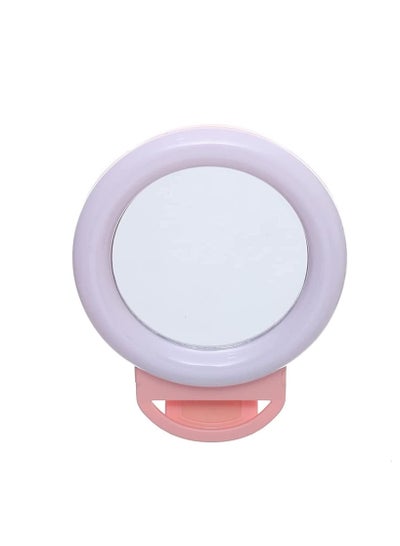 Buy A4 Selfie Ring Light Built In 36 Highlight Leds With Mirror And Suitable For All Cell Phone 12 Cm - Pink in Egypt