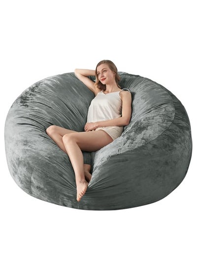 Buy COMFY ULTRALARGE CLASSIC FAMILY BED BEAN BAG GREY WITH PILLOW & VIRGIN FILLING in UAE