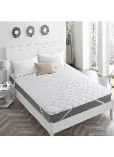 Buy Somer Field - Bedding Quilted Fitted Mattress Pad - Elastic Fitted Stretchable Mattress Protector - Machine Washable Mattress Topper - Quilted - White (150 X 200 Cm) in UAE