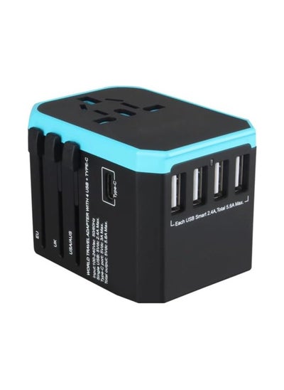 Buy Universal Travel Adapter, International Plug Adapter, 5.6A Smart Power 3.0A 4 USB 1 Type C, Power Adapter Travel Cha rger, Outlet Converter Worldwide (Type C/G/A/I) in UAE