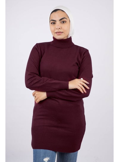 Buy Long Modest Basic Fit Pullover | Free Size | Marron in Egypt