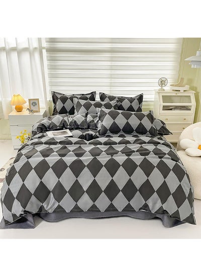 Buy 4-Piece Bedding Set Microfiber Soft Quilt Set with 1 Quilt Cover, 1 Flat Sheet and 2 Pillowcases 2.2m Bed（220*240cm） in UAE