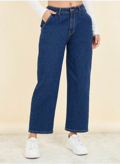 Buy Mid Rise Ankle Length Mom Fit Jeans in Saudi Arabia