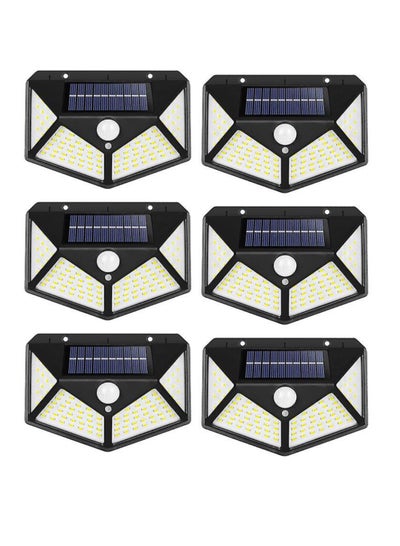 Buy Pack Of 6 Pcs 100 Led Solar Outdoor Light Solar Motion Sensor Security Lights With 3 Lighting Modes Wireless Solar Wall Lights Waterproof Solar Powered Lights For Garden Home And Garage Use Black in UAE