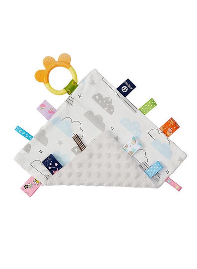 اشتري Baby Appease Towel Comfortable Baby Tag Soothing Security Blanket with Colorful Tags Silicone Baby Teether Cute Patterns Soft Comforter Hand Plush Towel for Infants Toddlers في السعودية