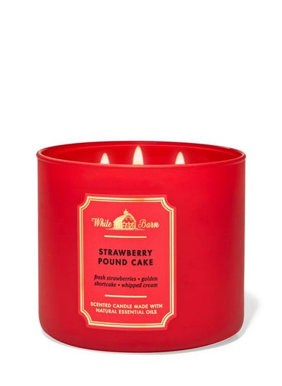 Buy Strawberry Pound Cake 3-Wick Candle in UAE