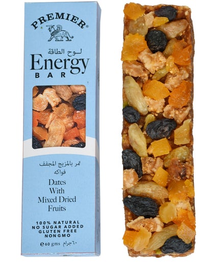 Buy Premier Energy Bar: Dates With Mixed Dried Fruits 60GMS in UAE