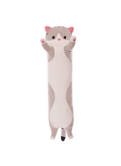 Buy Long Cat Plush Pillow Soft Cat Hugging Pillow Stuffed Animal Pillow Cute Kitty Sleeping Throw Pillow Gift for Kids 110cm Gray in Saudi Arabia