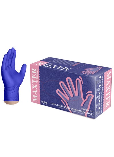 Buy Cobal Blue Nitrile Medical Exam Powder Free Home Improvement Cleaning Care Accessories Gloveswork Lab Safety Security Equipment Disposable Gloves 100 Pcs Per Box 2.2 Mil 3.0g in UAE