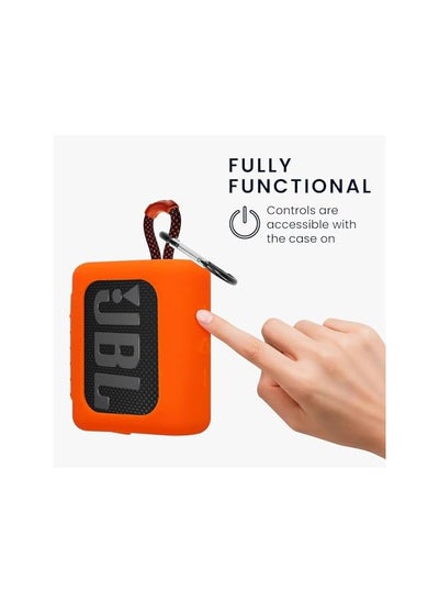 Buy Silicone Case For Jbl Go 3 Speaker Bluetooth Speaker Shockproof Audio Storage Bag Protective Speaker Siliconecovercarryingcase Orange in Saudi Arabia