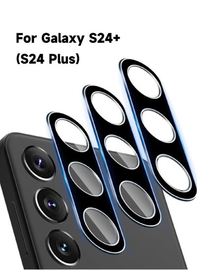 Buy 3-Packs Samsung Galaxy S24+ Camera Lens Protector, Tempered Glass Camera Lens Protector for Samsung Galaxy S24 Plus, Ultra HD, 9H Hardness, Anti-Scratch, Easy Installation - Black in UAE