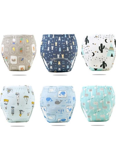 اشتري 6PCS Baby Potty Training Pants, Breathable Potty Training Underwear, Toddler Training Underwear for 0-3 Years Boy and Girls Strong Absorbent Cotton Training Pants (L, Boy) في الامارات