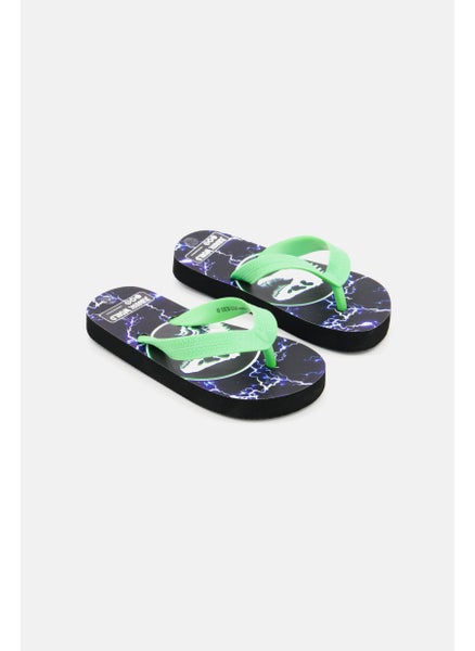 اشتري Toddlers Boy Graphic Print Slip On Slippers, Black Combo في الامارات