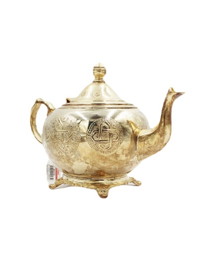 اشتري Moroccan Arabic Traditional Gold Plated Tea Pot 16 X 30 cm في الامارات