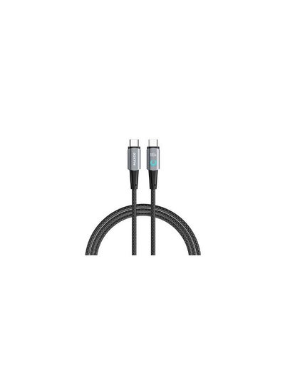 Buy Maxco MS03CC Braided Cable 100W Type-c to Type-c with Digital Display 200CM - Black in Egypt