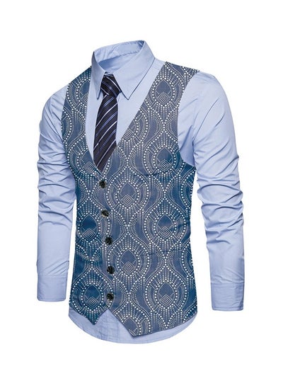 اشتري New Fashionable Personalized Printed Men's Suit Vest في السعودية