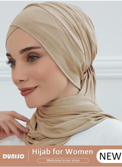 اشتري Women Muslim Heardscarf Shawl Prayer Hijab Muslimah Arabia Turban Islamic Middle East Women Fashion Soft Hijab Long Scarf Wrap Scarves في السعودية