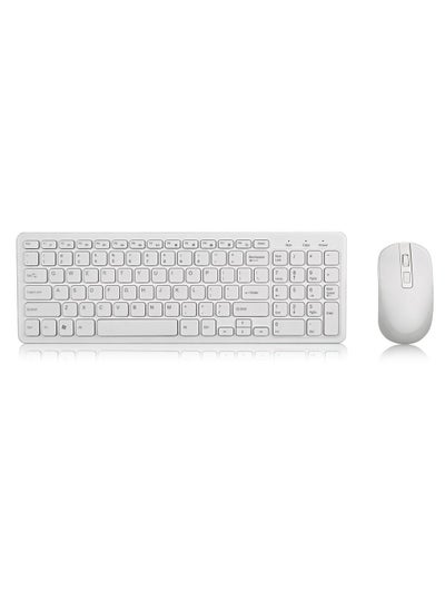 Buy Wireless Keyboard Mouse Combo Ultra-Thin Chocolate White in Saudi Arabia