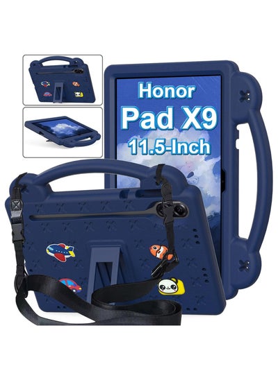 Buy Case Compatible with Honor Pad X9 11.5 Inch, DIY Accessories for Kids, Shockproof Case with [Pencil Holder] [Shoulder Strap] [Handle Stand], Navy Blue in Saudi Arabia