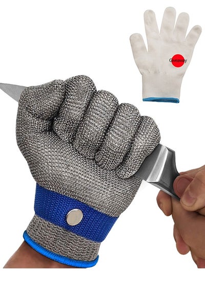 Buy Level 9 Cut Resistant Glove, Stainless Steel Mesh Metal Glove Durable Rustproof Reliable Cutting Glove for Kitchen Meat Cutting Fishing (XL) in Saudi Arabia